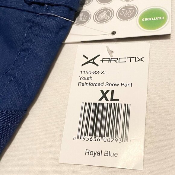 Arctix Youth Snow Pants Reinforced Snow Pant Size XL Royal Blue - Picture 5 of 15